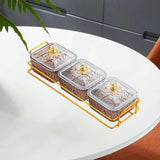 Maxbell Divided Serving Dishes Nut and Candy Serving Tray for Candy Appetizer Snacks 3 Grid Gray