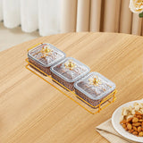 Maxbell Divided Serving Dishes Nut and Candy Serving Tray for Candy Appetizer Snacks 3 Grid Gray