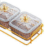Maxbell Divided Serving Dishes Nut and Candy Serving Tray for Candy Appetizer Snacks 3 Grid Gray