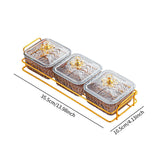 Maxbell Divided Serving Dishes Nut and Candy Serving Tray for Candy Appetizer Snacks 3 Grid Gray