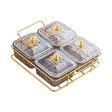 Maxbell Divided Serving Dishes Nut and Candy Serving Tray for Candy Appetizer Snacks 4 Grid Gray