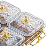 Maxbell Divided Serving Dishes Nut and Candy Serving Tray for Candy Appetizer Snacks 4 Grid Gray