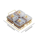 Maxbell Divided Serving Dishes Nut and Candy Serving Tray for Candy Appetizer Snacks 4 Grid Gray