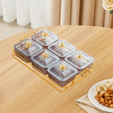 Maxbell Divided Serving Dishes Nut and Candy Serving Tray for Candy Appetizer Snacks 6 Grid Gray