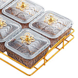 Maxbell Divided Serving Dishes Nut and Candy Serving Tray for Candy Appetizer Snacks 6 Grid Gray