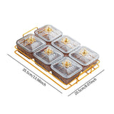 Maxbell Divided Serving Dishes Nut and Candy Serving Tray for Candy Appetizer Snacks 6 Grid Gray