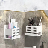 Maxbell Wall Mounted Toothbrush Holder Toothpaste Shelf for Washroom Hotel Dormitory White