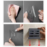 Maxbell Wall Mounted Toothbrush Holder Toothpaste Shelf for Washroom Hotel Dormitory Gray