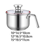 Maxbell Milk Pan with Lid Stainless Steel Saucepan for Restaurant Sauce Boiling Milk 10x14.5x10cm