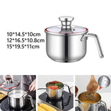 Maxbell Milk Pan with Lid Stainless Steel Saucepan for Restaurant Sauce Boiling Milk 10x14.5x10cm