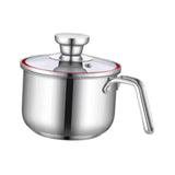 Maxbell Milk Pan with Lid Stainless Steel Saucepan for Restaurant Sauce Boiling Milk 10x14.5x10cm