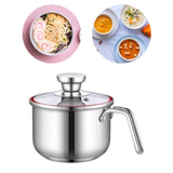 Maxbell Milk Pan with Lid Stainless Steel Saucepan for Restaurant Sauce Boiling Milk 10x14.5x10cm