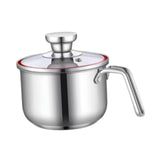 Maxbell Milk Pan with Lid Stainless Steel Saucepan for Restaurant Sauce Boiling Milk 12x16.5x10.8cm