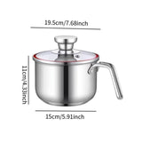 Maxbell Milk Pan with Lid Stainless Steel Saucepan for Restaurant Sauce Boiling Milk 15x19.5x11cm