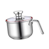 Maxbell Milk Pan with Lid Stainless Steel Saucepan for Restaurant Sauce Boiling Milk 15x19.5x11cm