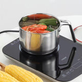 Maxbell Milk Pan with Lid Stainless Steel Saucepan for Restaurant Sauce Boiling Milk 15x19.5x11cm