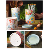 Maxbell Retro Chopsticks Holder Cutlery Storage Organizer for Kitchen Desktop Pantry B