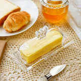Maxbell Clear Butter Tray with Cover Dustproof for Refrigerator Counter Dining Table