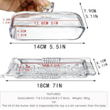 Maxbell Clear Butter Tray with Cover Dustproof for Refrigerator Counter Dining Table