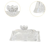Maxbell Clear Butter Tray with Cover Dustproof for Refrigerator Counter Dining Table