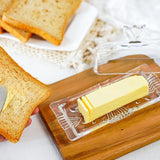 Maxbell Clear Butter Tray with Cover Dustproof for Refrigerator Counter Dining Table