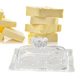 Maxbell Clear Butter Tray with Cover Dustproof for Refrigerator Counter Dining Table