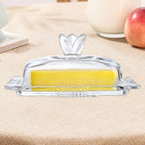 Maxbell Clear Butter Tray with Cover Dustproof for Refrigerator Counter Dining Table