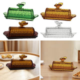 Maxbell Glass Butter Dish Multifunctional Butter Keeper for Household Restaurant Bar Green