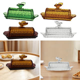 Maxbell Glass Butter Dish Multifunctional Butter Keeper for Household Restaurant Bar Green