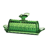 Maxbell Glass Butter Dish Multifunctional Butter Keeper for Household Restaurant Bar Green