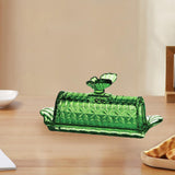 Maxbell Glass Butter Dish Multifunctional Butter Keeper for Household Restaurant Bar Green