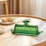 Maxbell Glass Butter Dish Multifunctional Butter Keeper for Household Restaurant Bar Green
