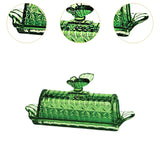 Maxbell Glass Butter Dish Multifunctional Butter Keeper for Household Restaurant Bar Green