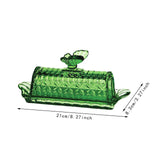 Maxbell Glass Butter Dish Multifunctional Butter Keeper for Household Restaurant Bar Green
