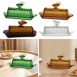 Maxbell Glass Butter Dish Multifunctional Butter Keeper for Household Restaurant Bar Green