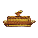 Maxbell Glass Butter Dish Multifunctional Butter Keeper for Household Restaurant Bar Gold