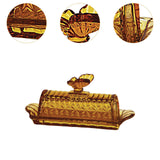 Maxbell Glass Butter Dish Multifunctional Butter Keeper for Household Restaurant Bar Gold