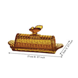Maxbell Glass Butter Dish Multifunctional Butter Keeper for Household Restaurant Bar Gold