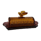 Maxbell Glass Butter Dish Multifunctional Butter Keeper for Household Restaurant Bar yellow cover