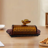 Maxbell Glass Butter Dish Multifunctional Butter Keeper for Household Restaurant Bar yellow cover