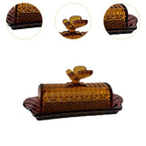 Maxbell Glass Butter Dish Multifunctional Butter Keeper for Household Restaurant Bar yellow cover