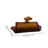 Maxbell Glass Butter Dish Multifunctional Butter Keeper for Household Restaurant Bar yellow cover