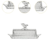 Maxbell Glass Butter Dish Multifunctional Butter Keeper for Household Restaurant Bar clear