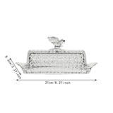 Maxbell Glass Butter Dish Multifunctional Butter Keeper for Household Restaurant Bar clear