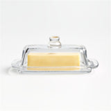 Maxbell Glass Butter Dish Multifunctional Butter Keeper for Household Restaurant Bar clear