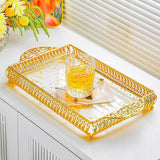 Maxbell Vanity Tray Eating Dresser Breakfast Dinner Dessert Serving Tray with Handle 25x43.5x4cm