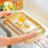 Maxbell Vanity Tray Eating Dresser Breakfast Dinner Dessert Serving Tray with Handle 25x43.5x4cm