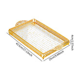 Maxbell Vanity Tray Eating Dresser Breakfast Dinner Dessert Serving Tray with Handle 25x43.5x4cm