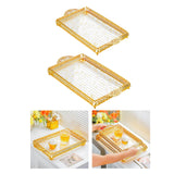 Maxbell Vanity Tray Eating Dresser Breakfast Dinner Dessert Serving Tray with Handle 25x43.5x4cm