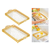 Maxbell Vanity Tray Eating Dresser Breakfast Dinner Dessert Serving Tray with Handle 25x43.5x4cm
